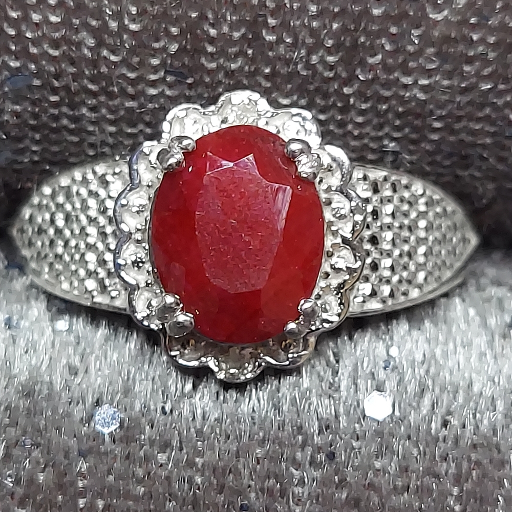Ruby & Diamond ring - Picture 2 of 4